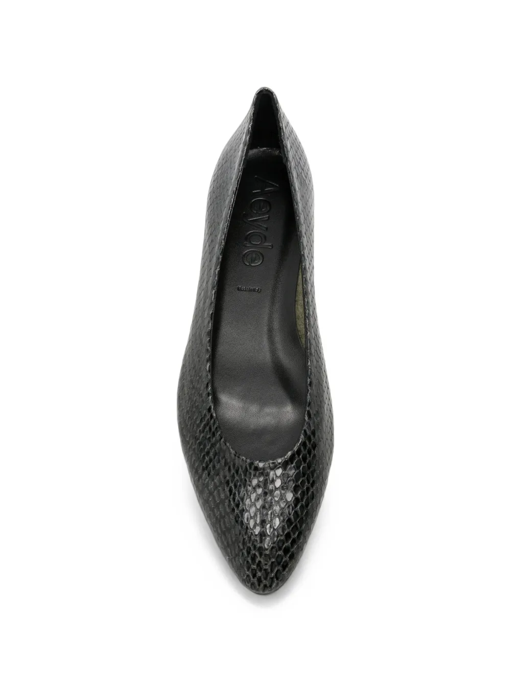 Aeyde snake-effect leather ballet flats Zwart