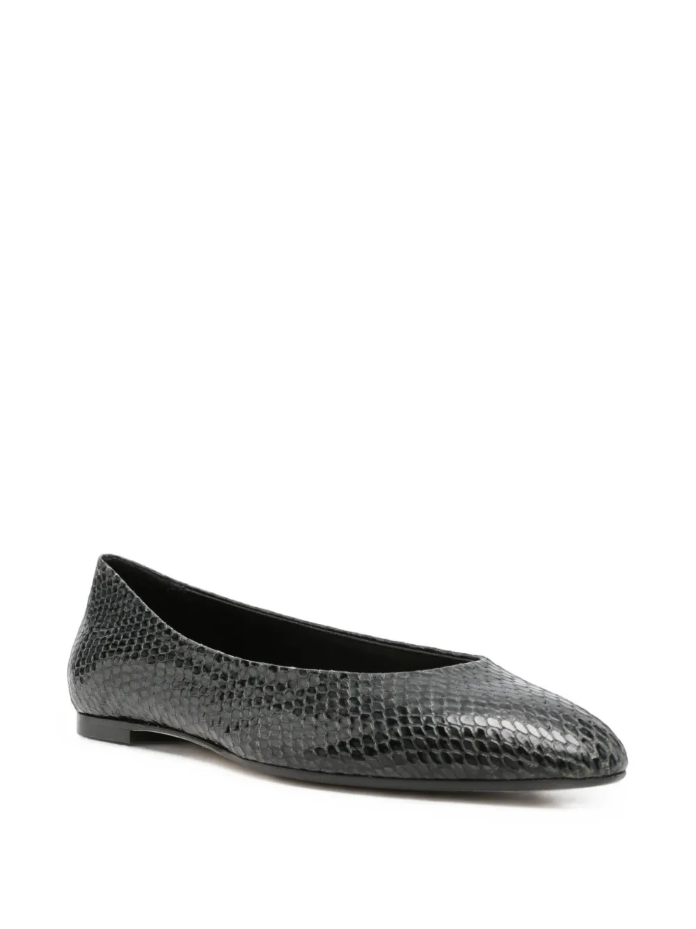 Aeyde snake-effect leather ballet flats Zwart