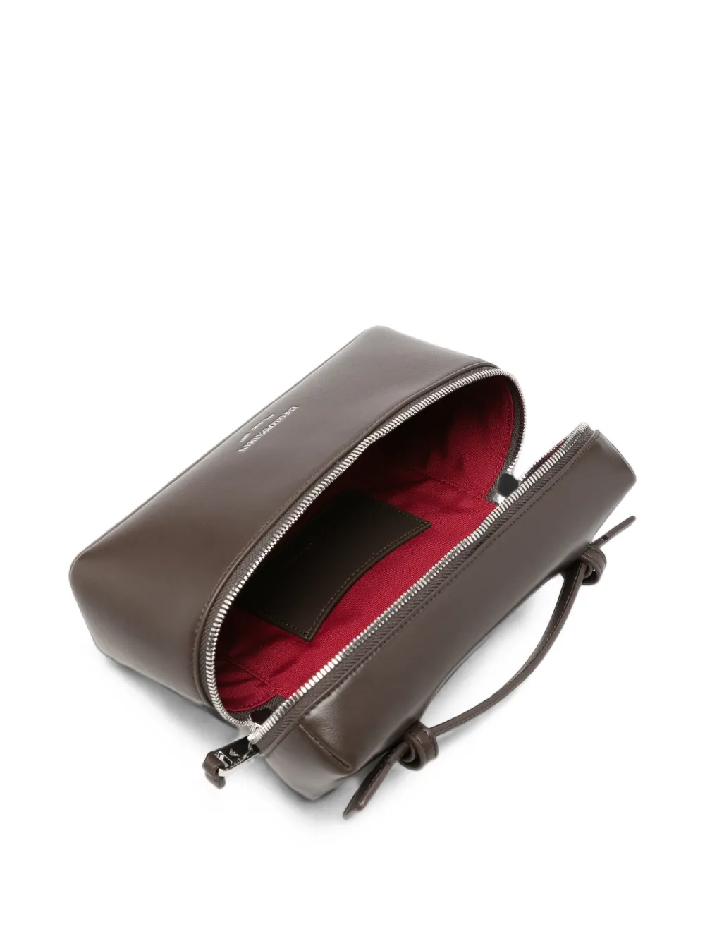 Emporio Armani Schoudertas met logoprint en rits Bruin