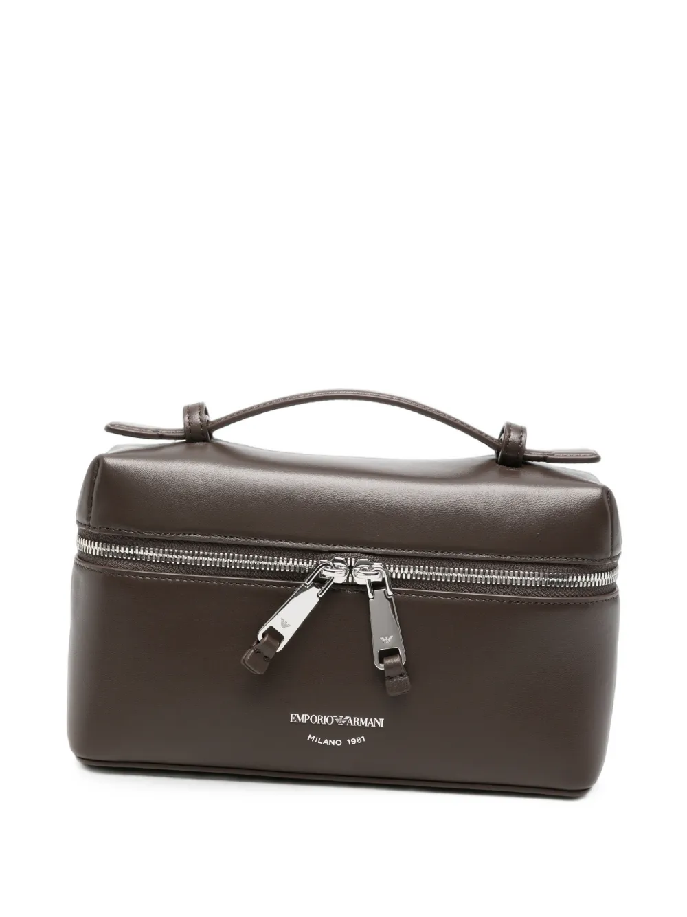 Emporio Armani logo-print zip-around shoulder bag - Marrone