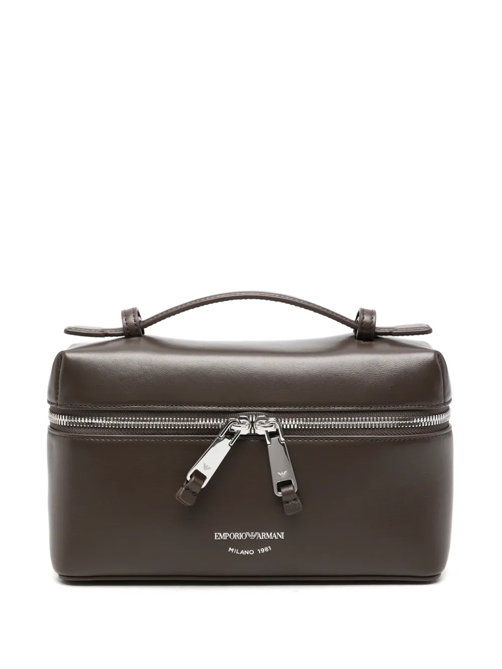 Emporio Armani logo-print zip-around shoulder bag - Marrone