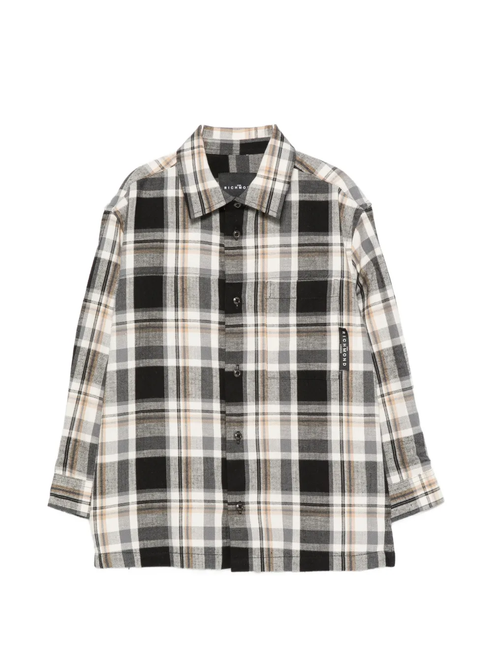 John Richmond Junior check-pattern button-fastening shirt - Nude
