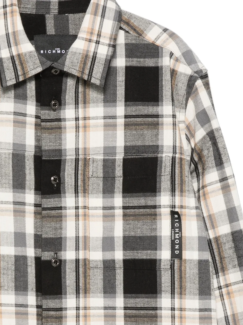 John Richmond Junior Geruit shirt met knoopsluiting Beige