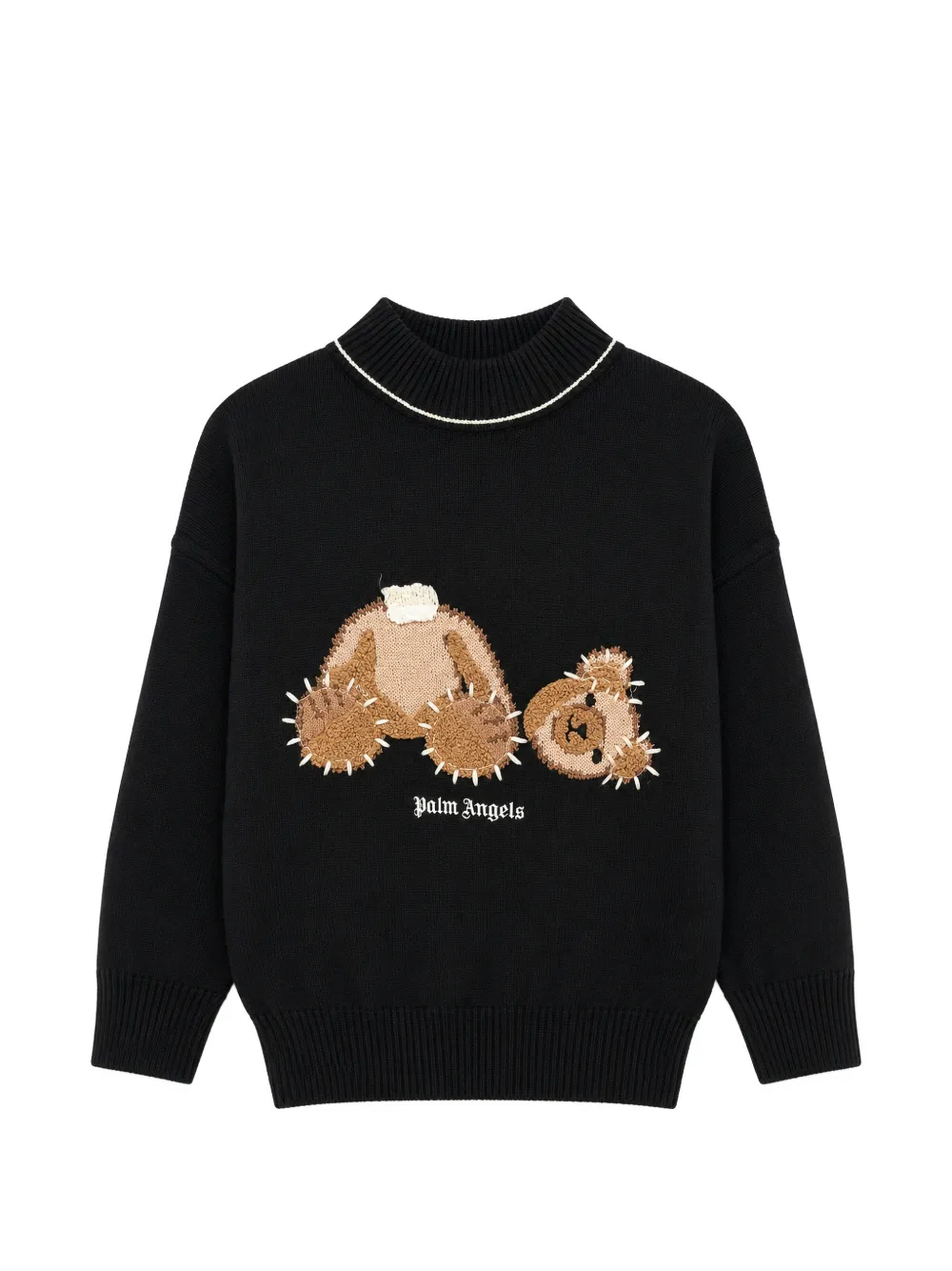 Palm Angels Kids Bear-print sweater - Nero