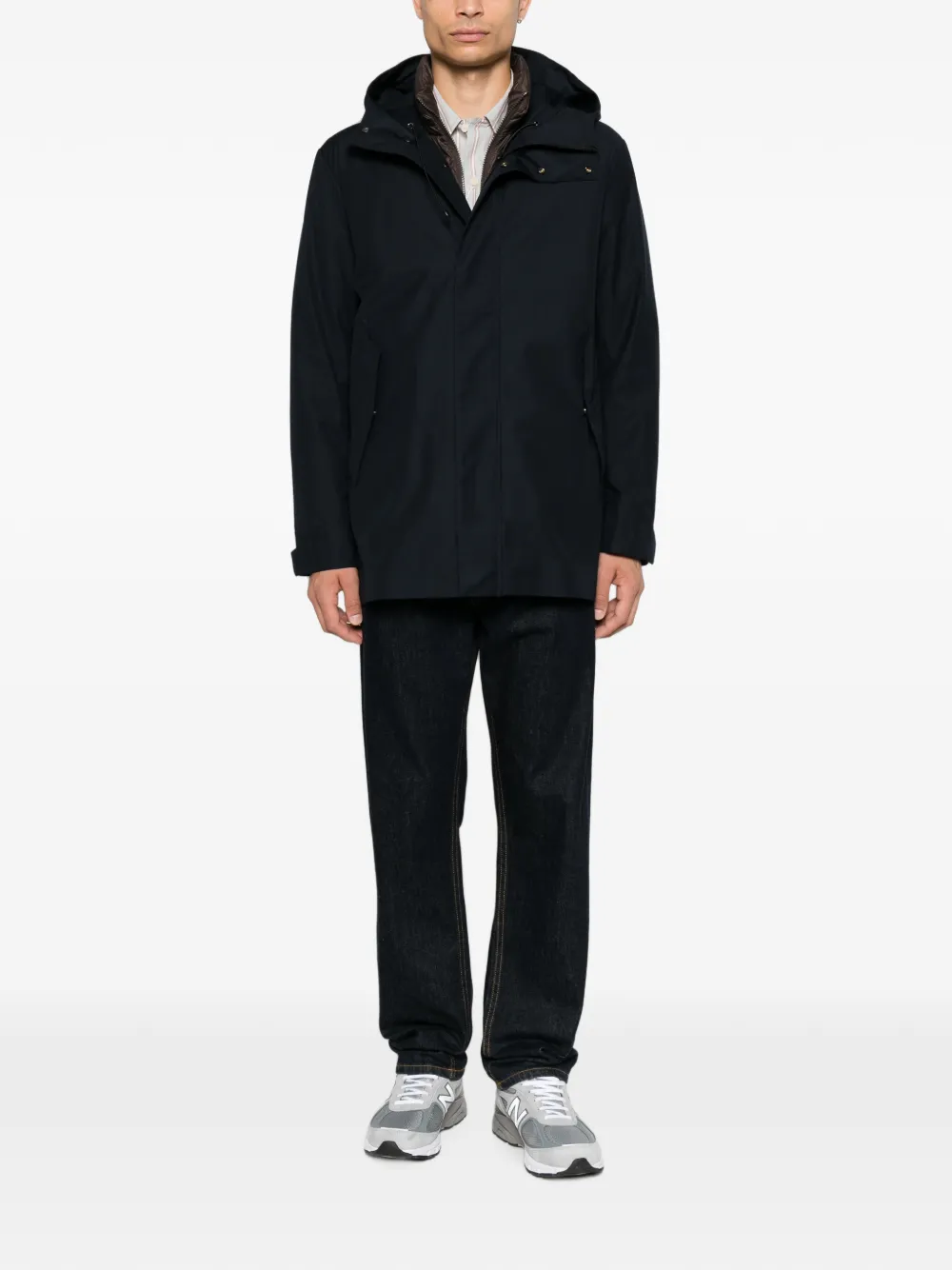 ON THE BUND Gelaagde parka met capuchon en rits Blauw