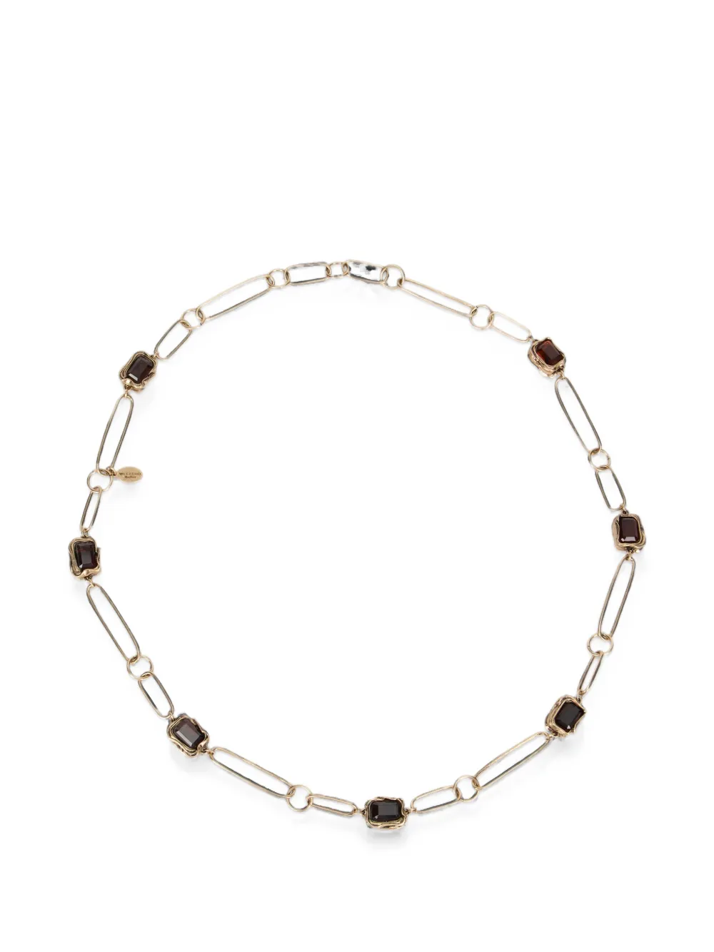 Weekend Max Mara Deco Chain Necklace With Gemstones In 골드 톤