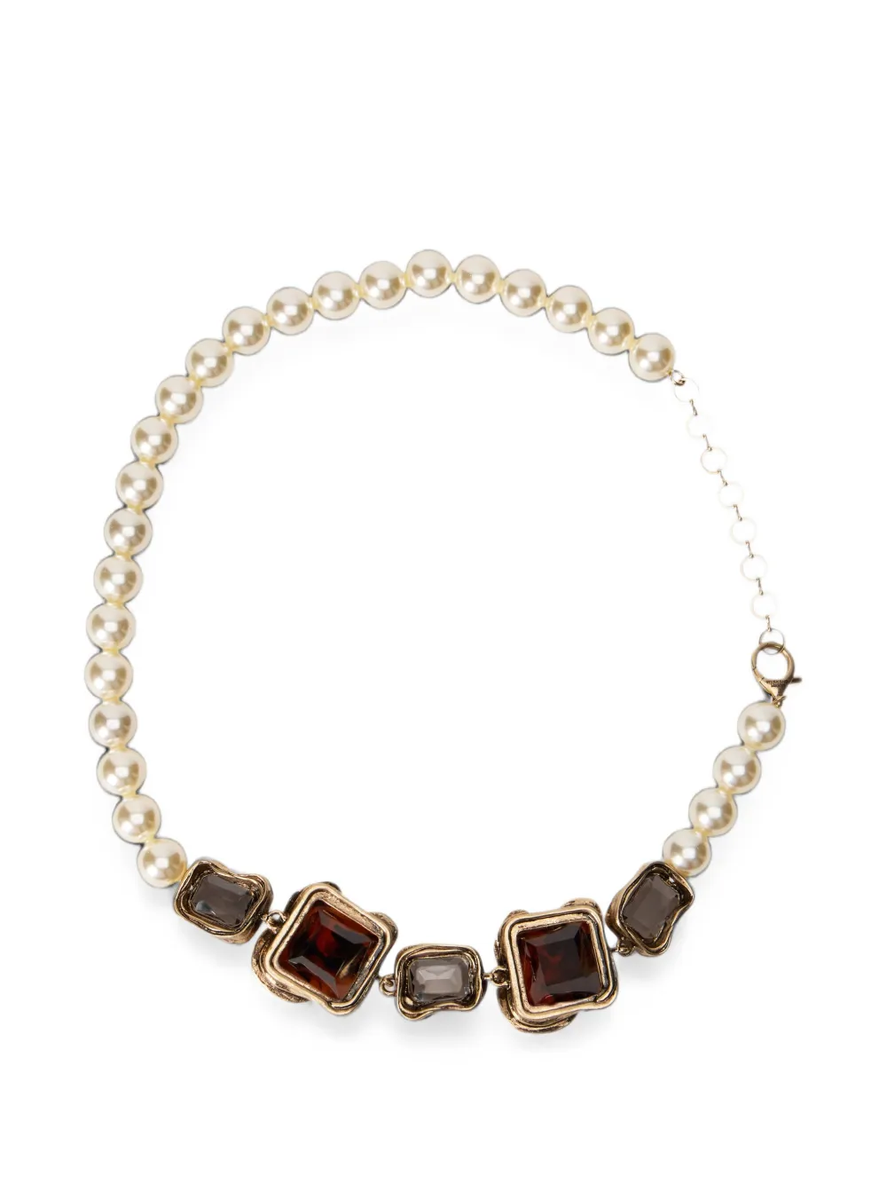 Weekend Max Mara Afresia bead-embellished crystal-embellished necklace - Gold