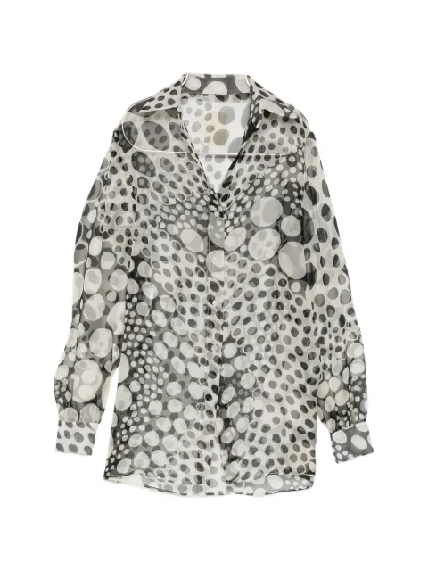 Isabel Sanchis polka-dot sheer shirt