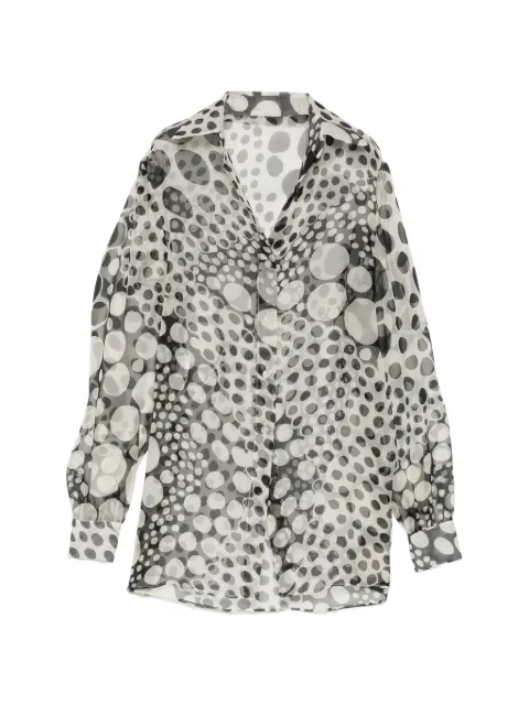 Isabel Sanchis polka-dot sheer shirt