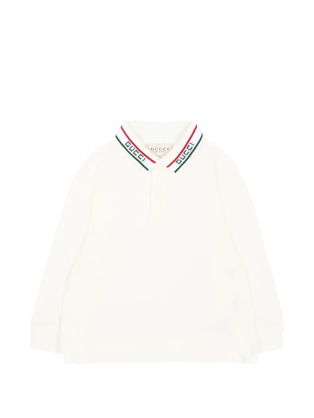 Gucci Kids logo-intarsia long-sleeve polo shirt - Weiß