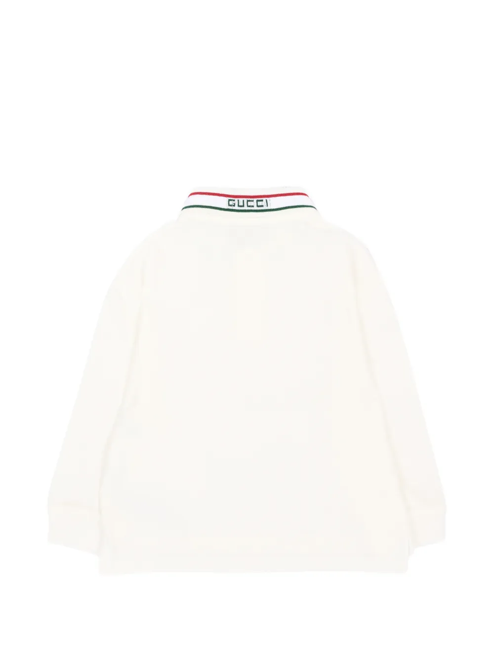 Gucci Kids Poloshirt met lange mouwen en logo-intarsia Wit