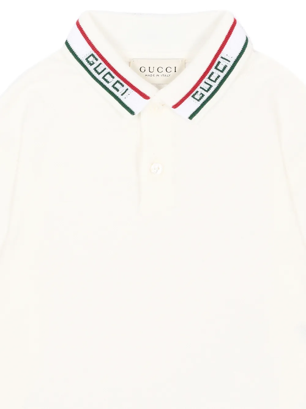 Gucci Kids Poloshirt met lange mouwen en logo-intarsia Wit