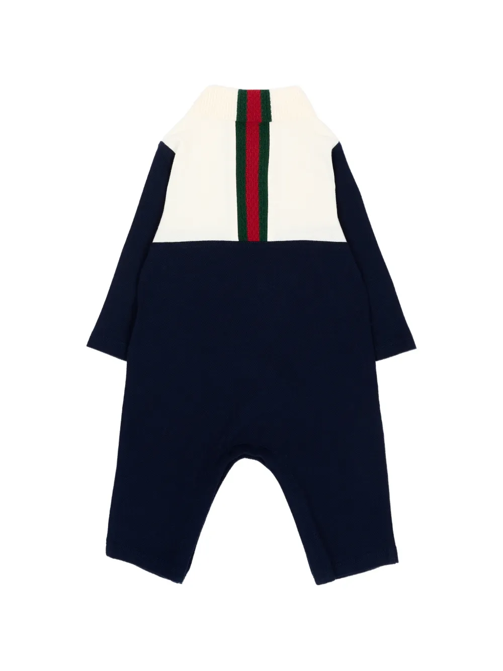 Gucci Kids Romper met Web-streep en vlakken Blauw