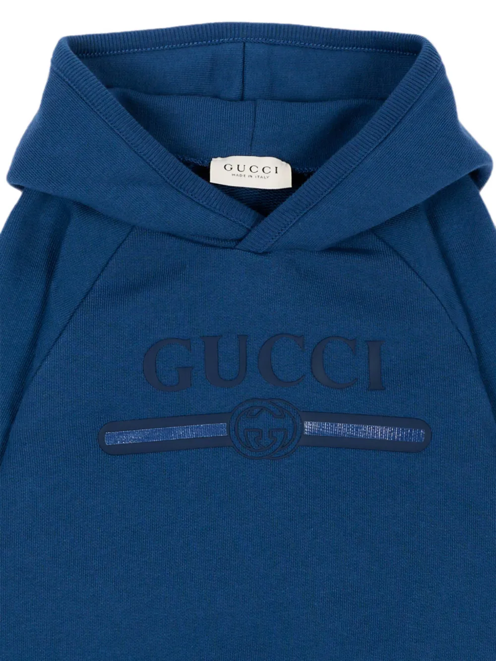 Gucci Kids Hoodie met logoprint Blauw