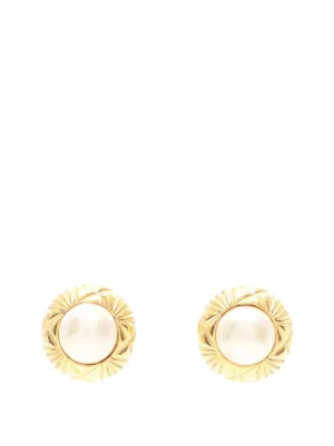 CHANEL Pre-Owned ココマーク カメリア ピアス | ゴールドトーン