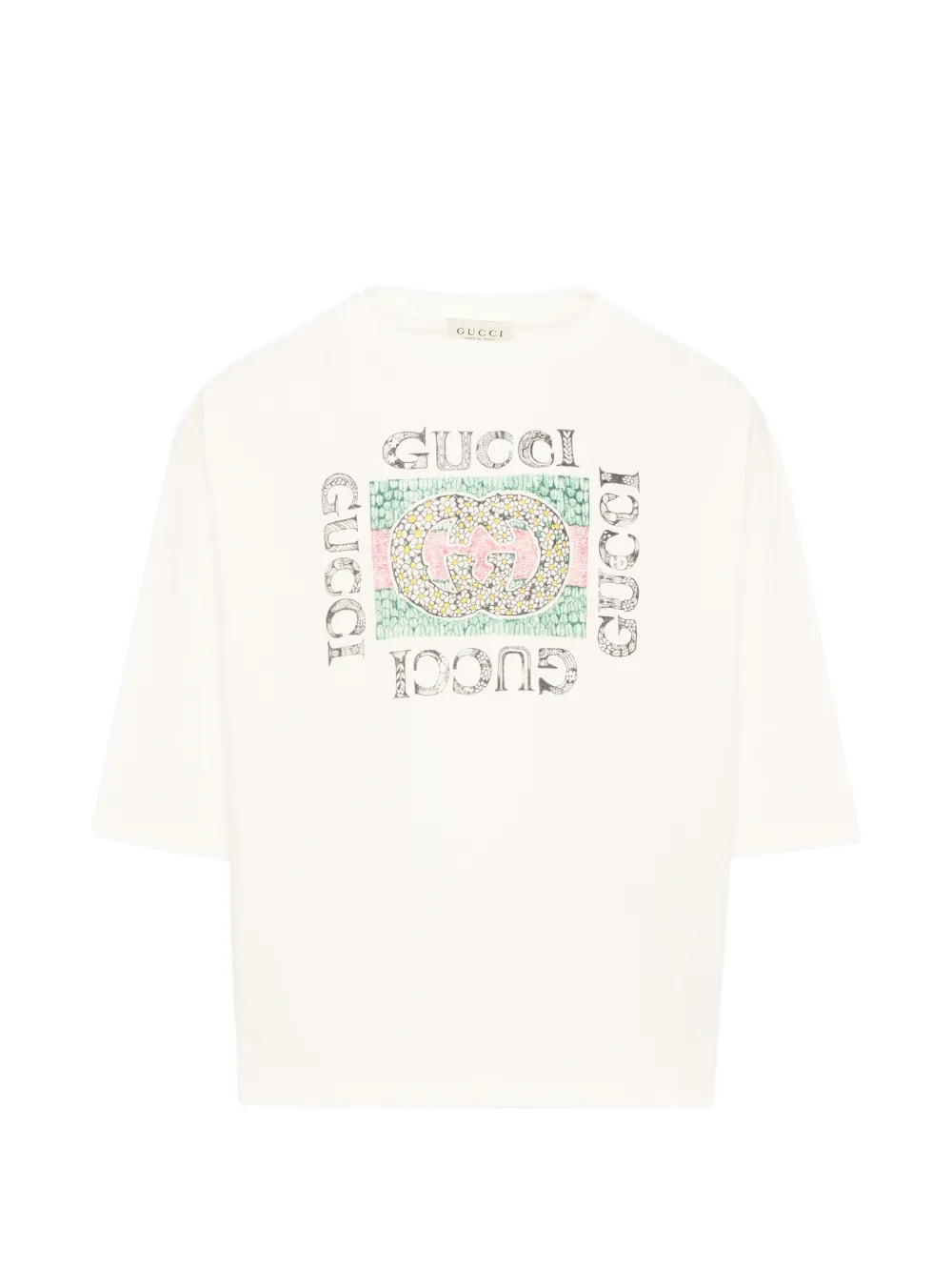 Gucci Kids logo-print Interlocking G T-shirt - Weiß