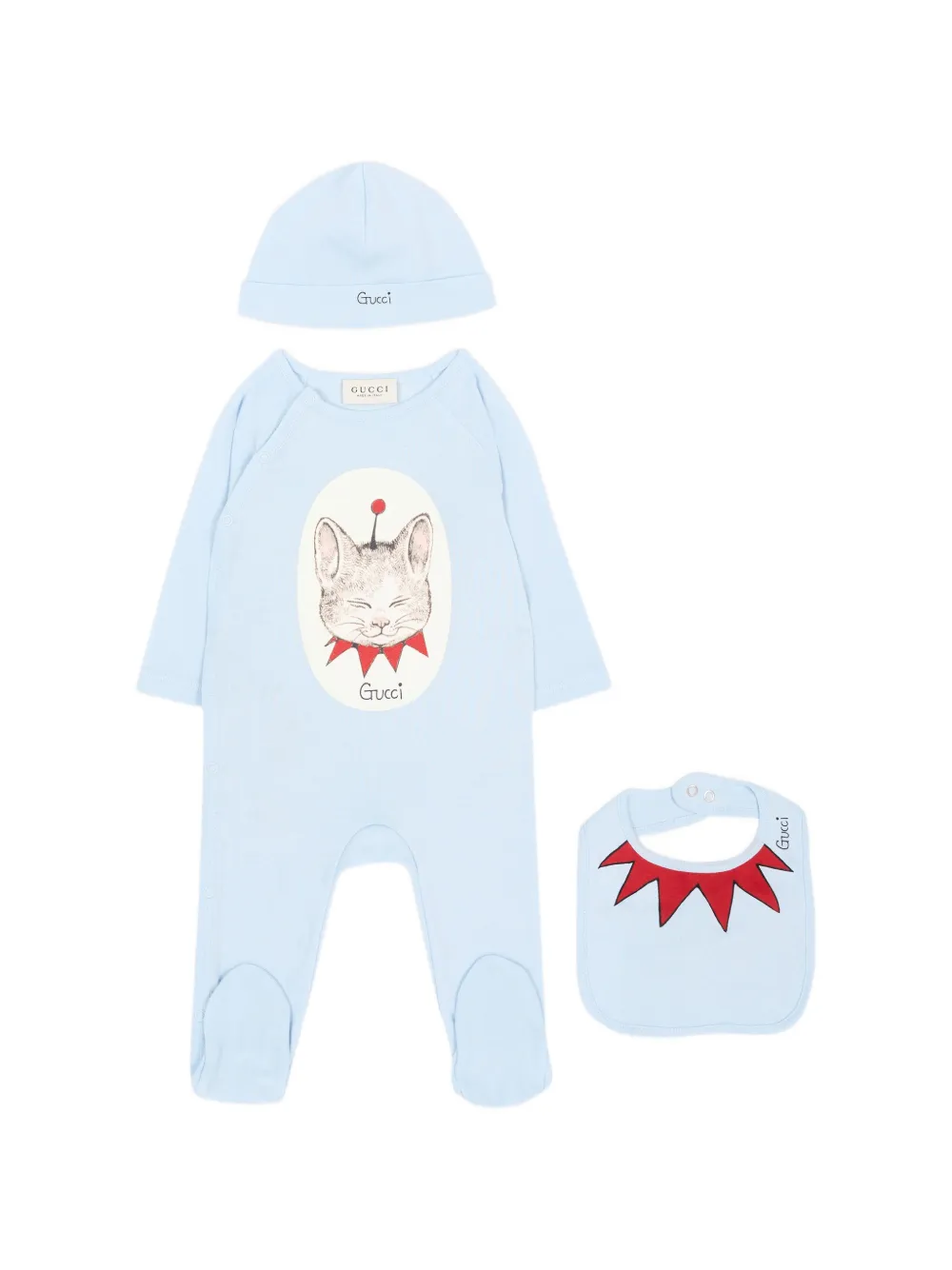 Gucci Kids x Yuko Higuchi graphic-print cotton babygrow set - Blau
