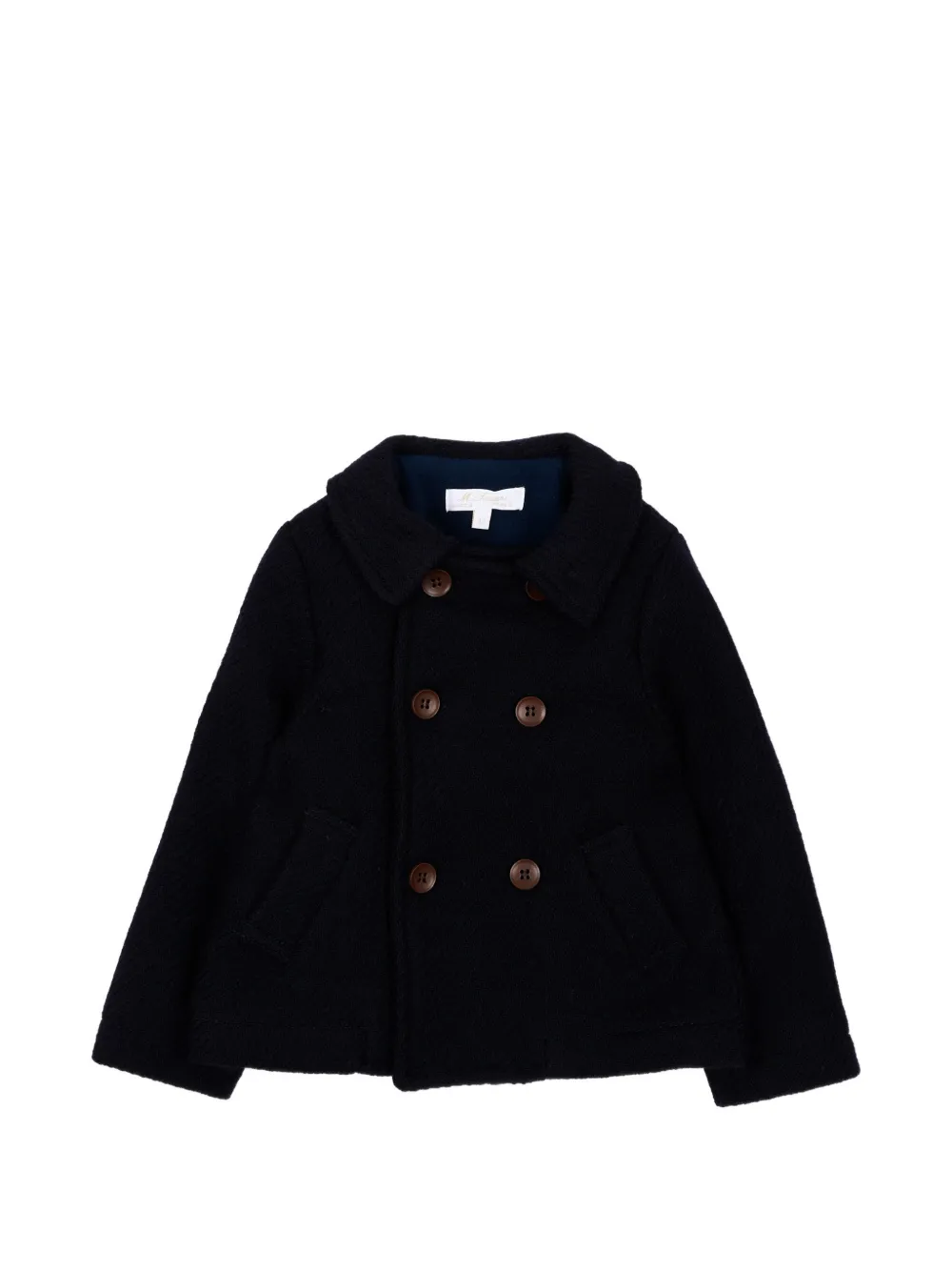 Mariella Ferrari double-breasted herringbone wool coat - Blu