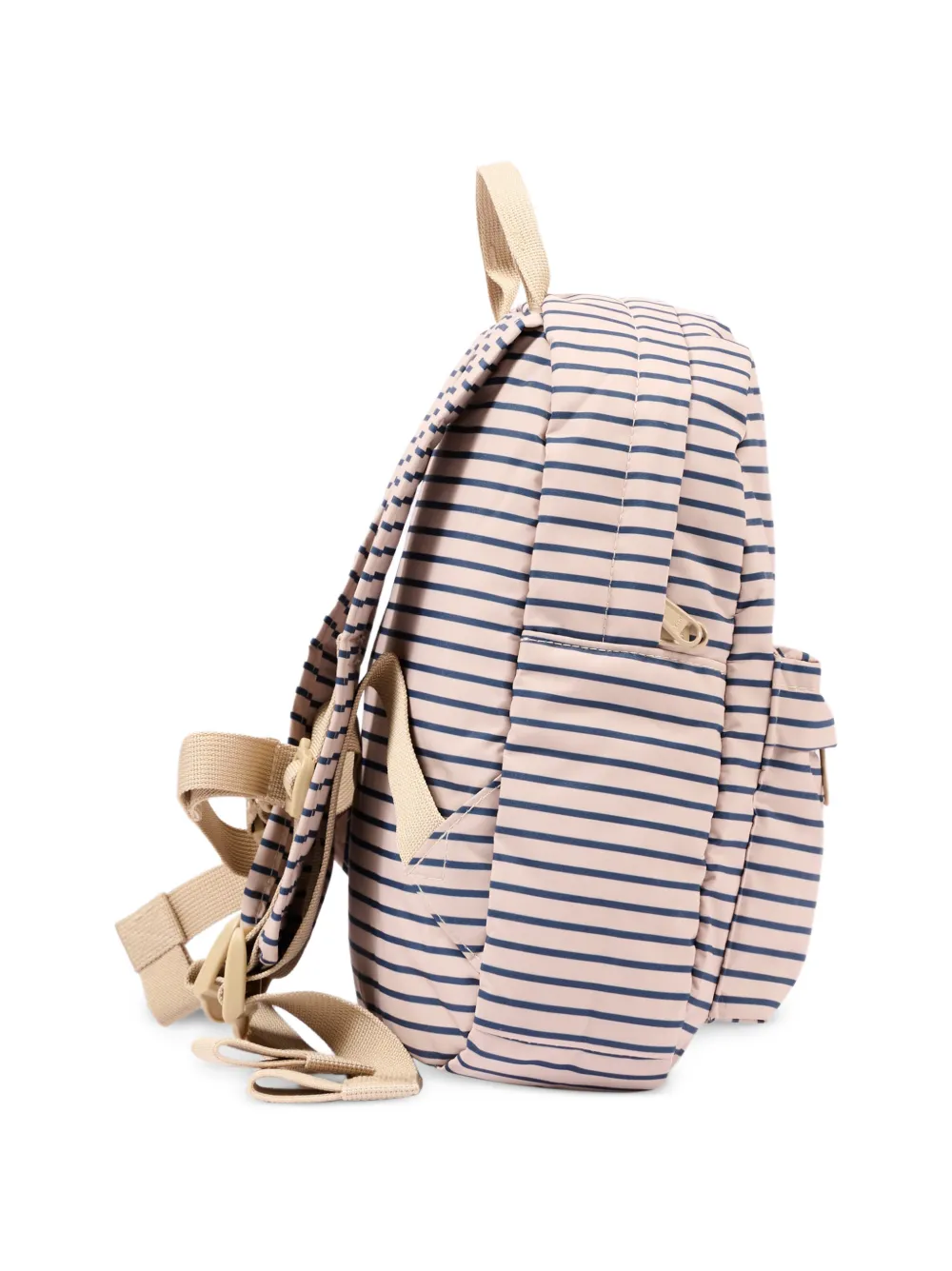 Konges Sløjd Nohr gestreepte mini-rugzak met hondenpatch Beige