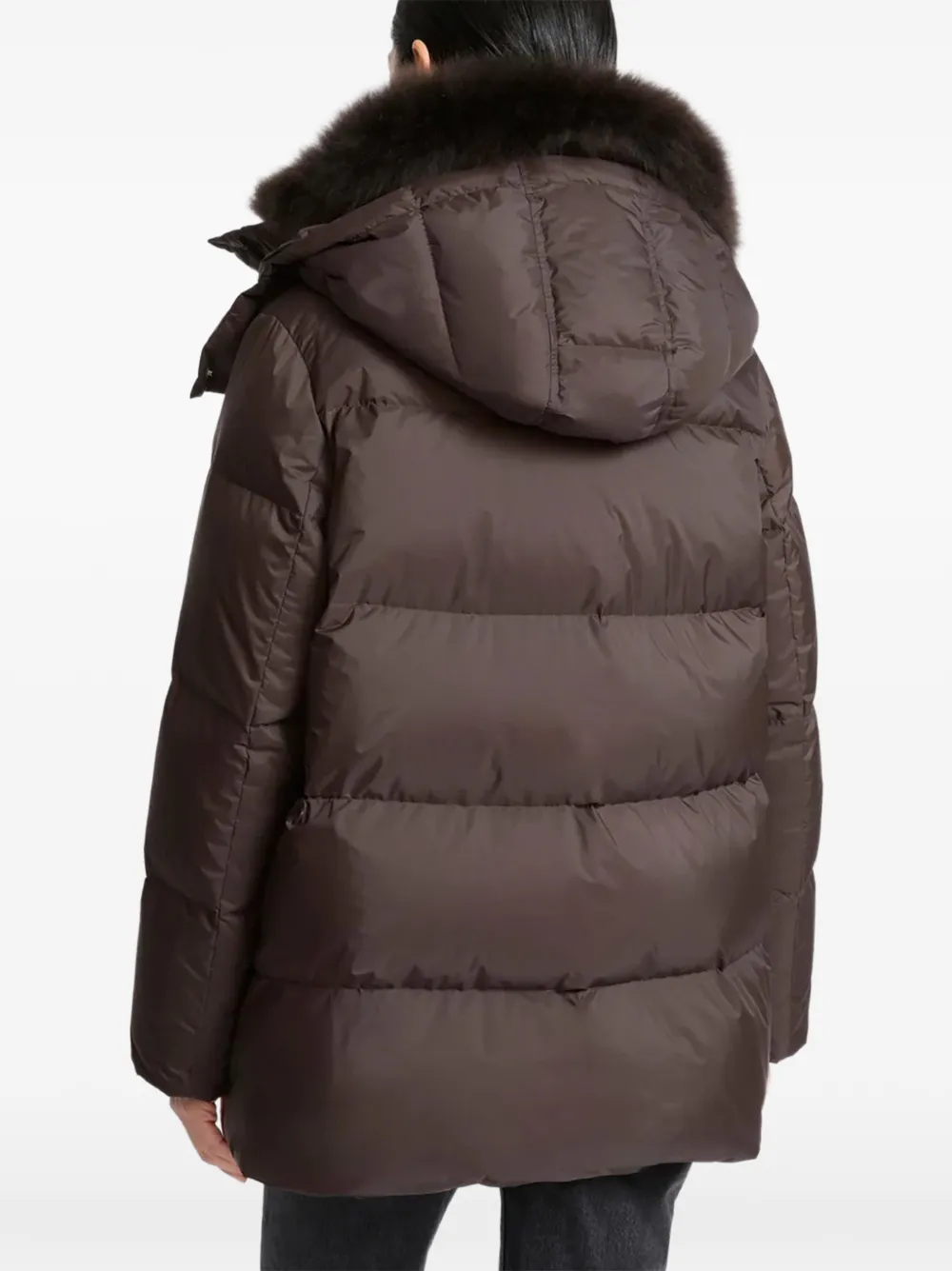 Yves Salomon fur-trim hooded jacket Bruin