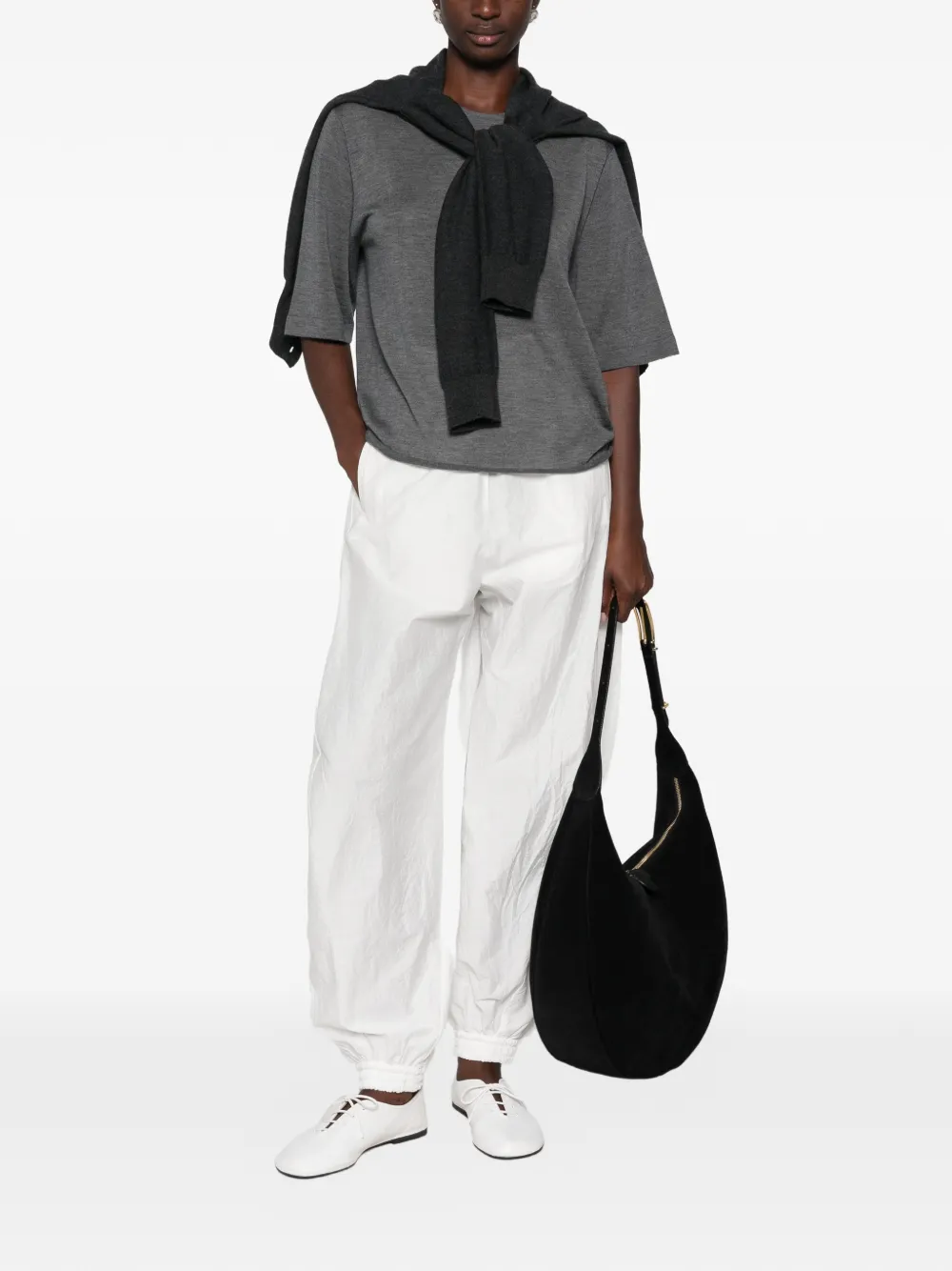 LouLou de Saison Nala LDS cashmere T-shirt Grijs