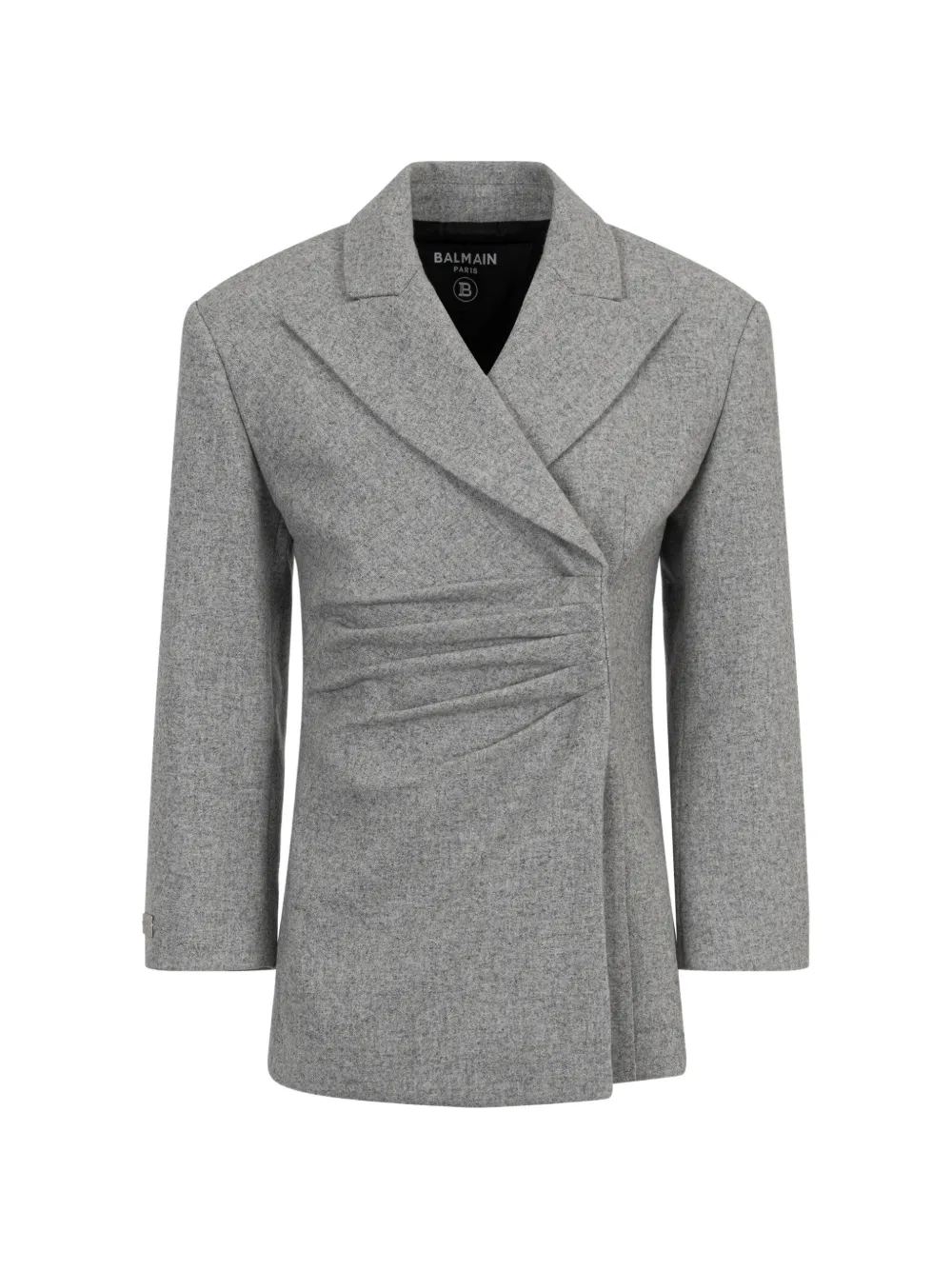Balmain Kids draped lapel-collar blazer - Grau