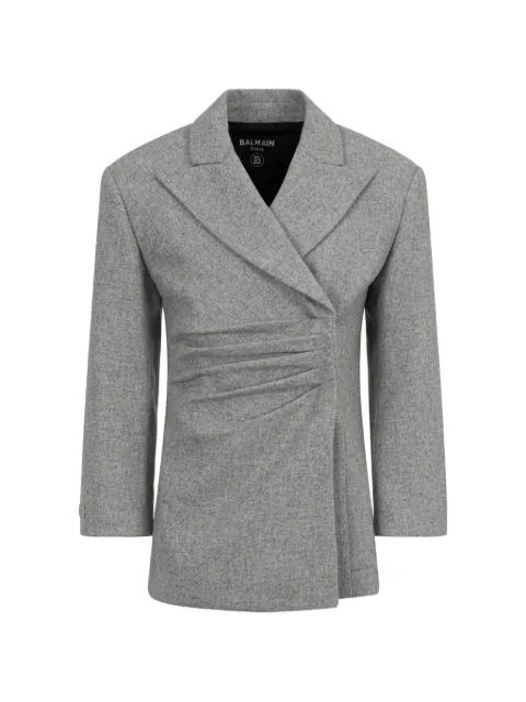Balmain Kids draped lapel-collar blazer