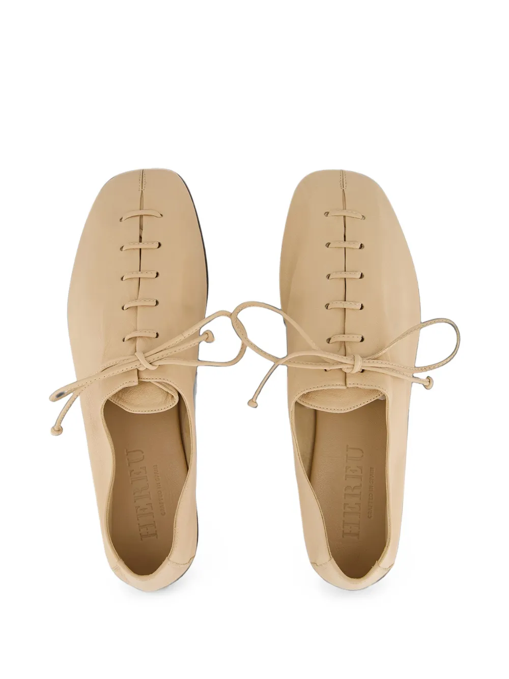 Hereu Plegada lace-up ballet flats Beige