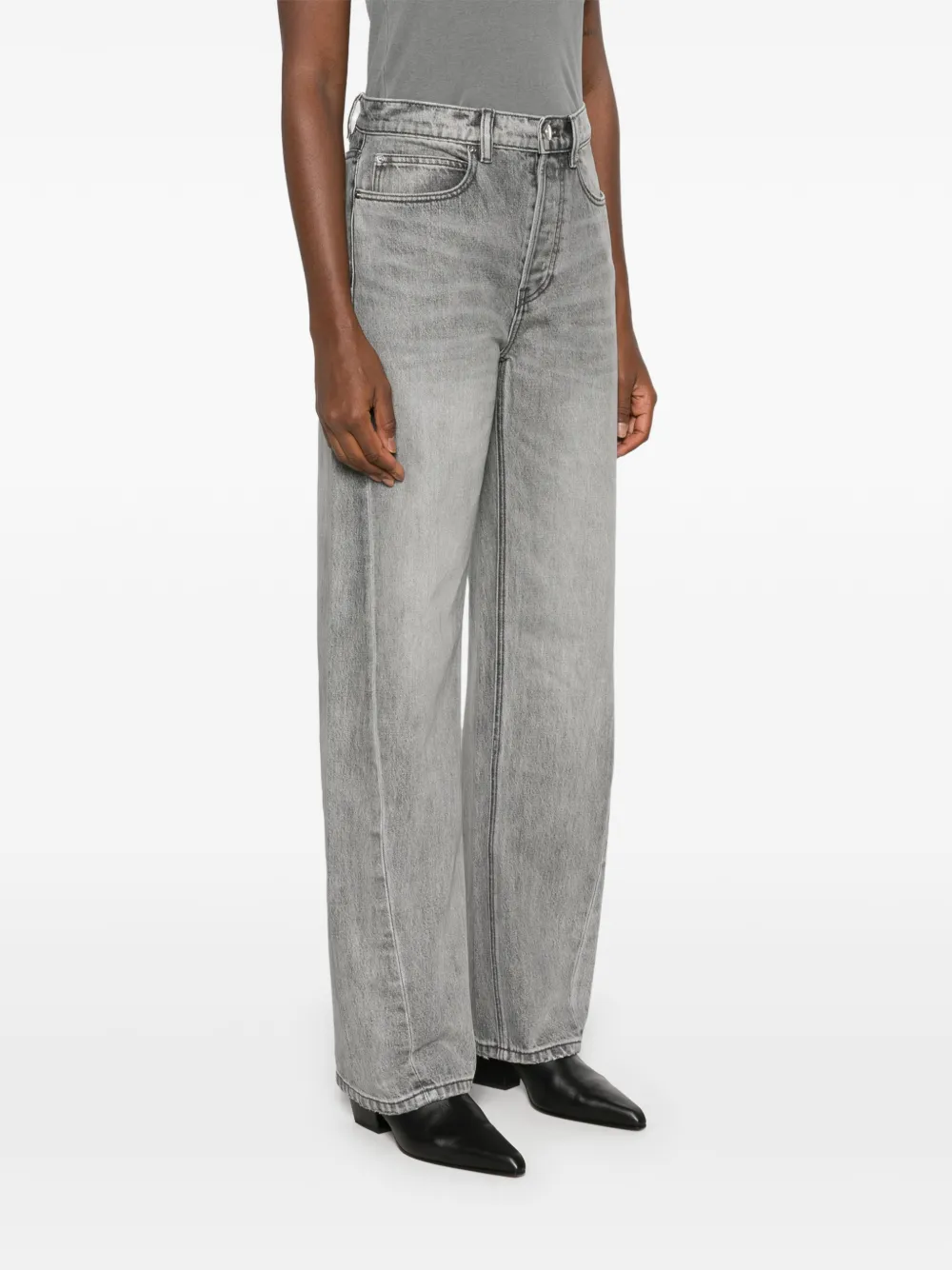 Alexander Wang Jeans met wijde pijpen Grijs