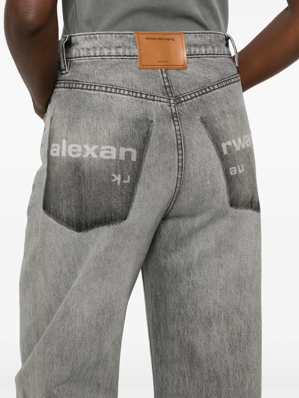 Alexander Wang Jeans met wijde pijpen Grijs