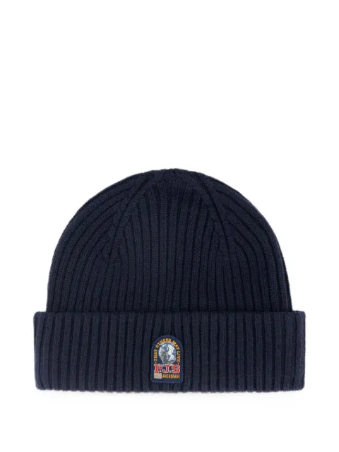 Parajumpers logo-patch ribbed-knit beanie hat