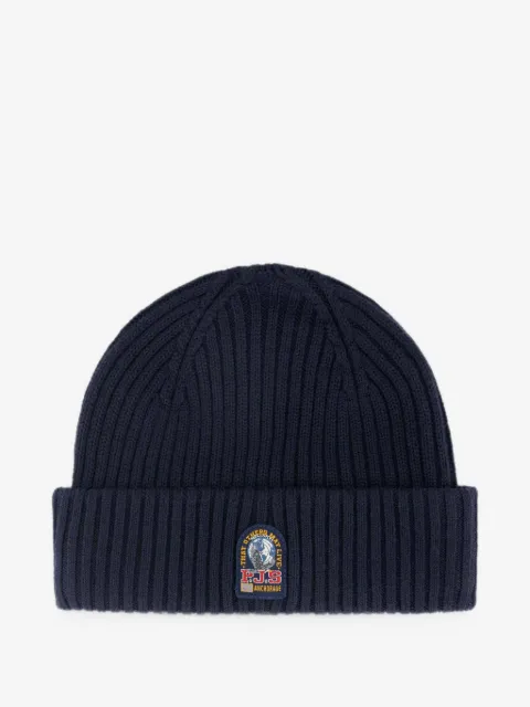 Parajumpers logo-patch ribbed-knit beanie hat