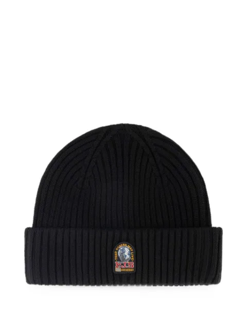 Parajumpers logo-patch ribbed-knit beanie hat