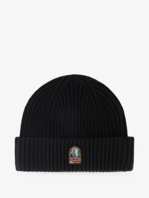 Parajumpers logo-patch ribbed-knit beanie hat