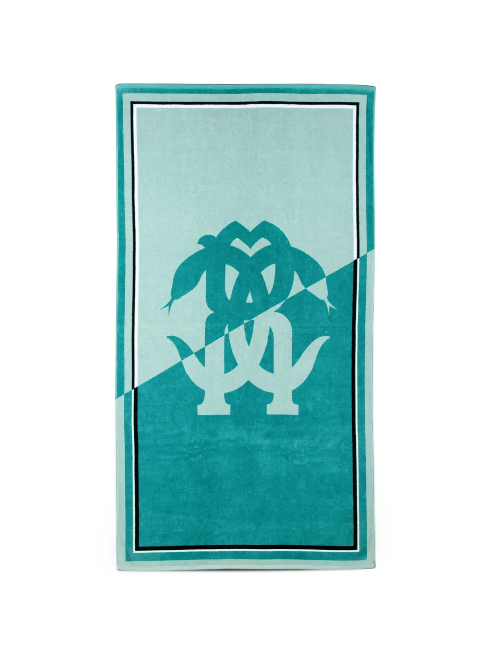 Roberto Cavalli Home Mirror Snake beach towel Blauw