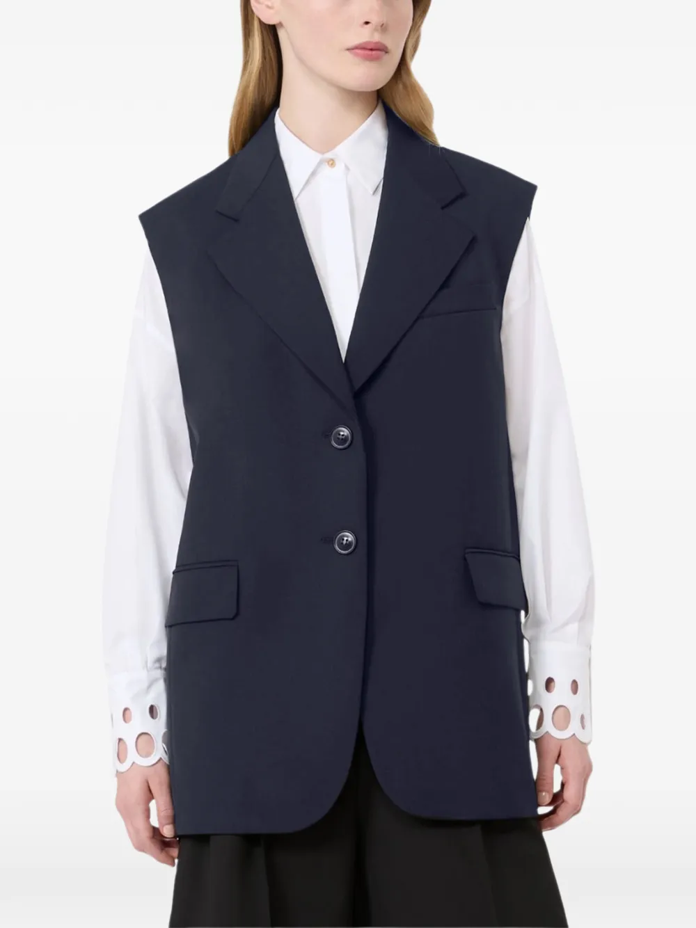 Max Mara sleeveless wool waistcoat Blauw