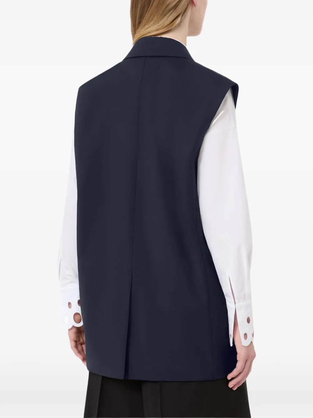 Max Mara sleeveless wool waistcoat Blauw