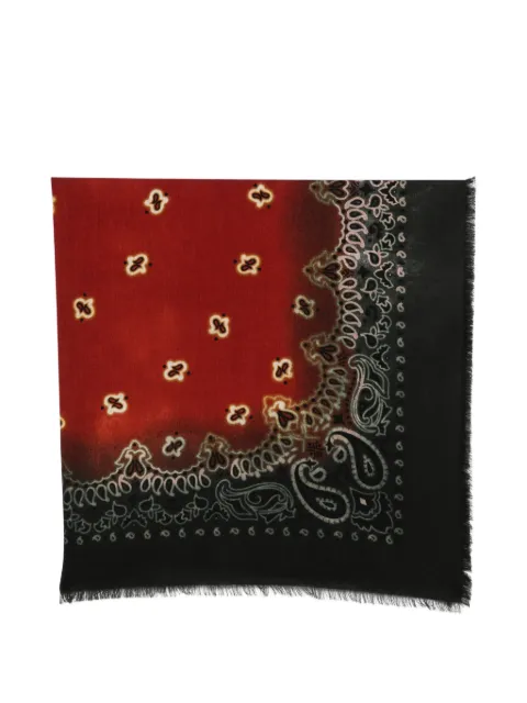 Destin paisley-print frayed scarf
