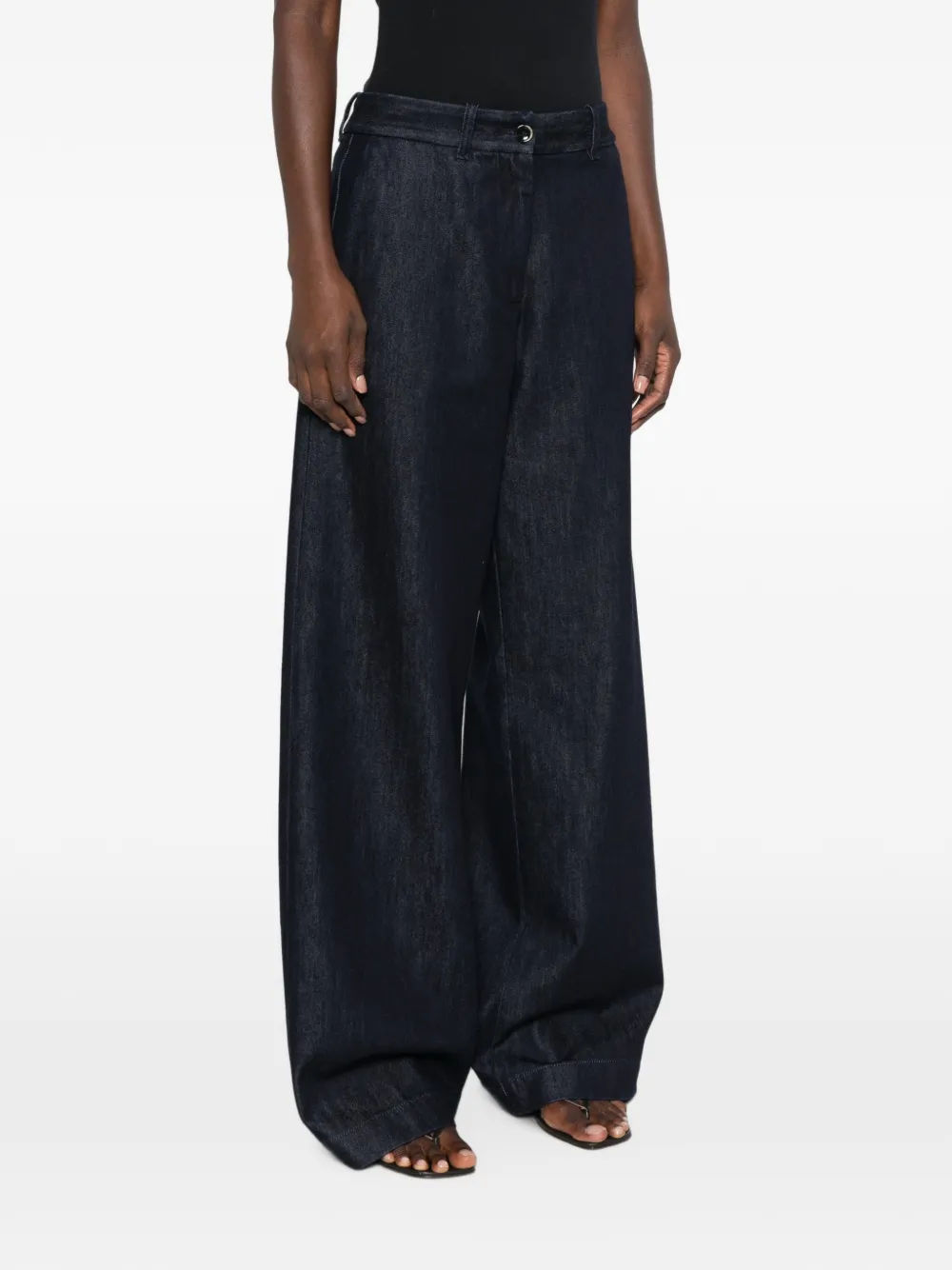 Nine In The Morning Jeans met wijde pijpen Bruin