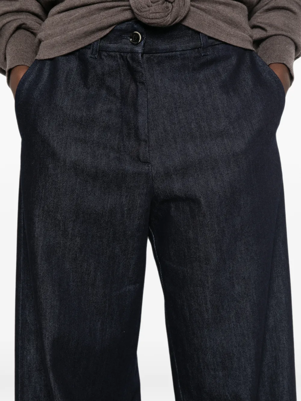 Nine In The Morning Jeans met wijde pijpen Bruin