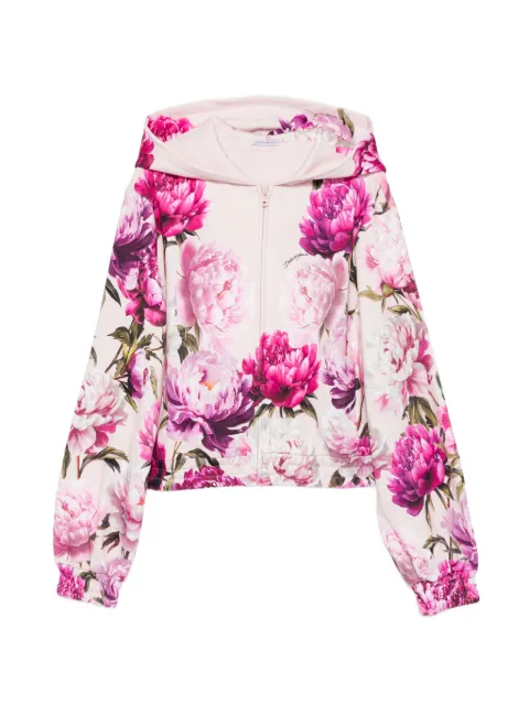 Dolce & Gabbana Kids floral-print zip-up hoodie
