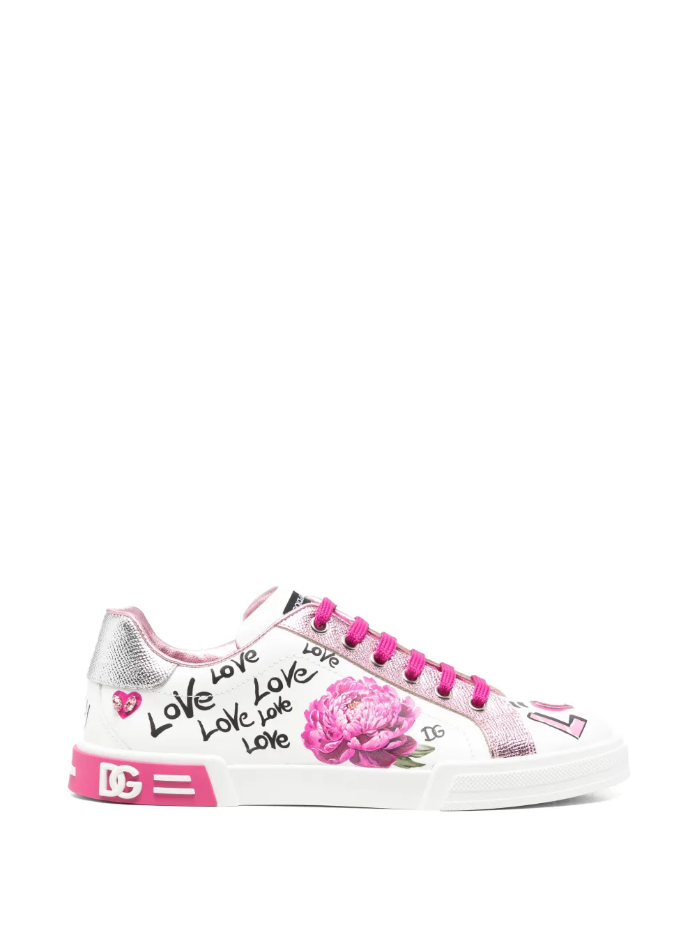 Dolce & Gabbana Kids Portofino Light graffiti-print sneakers - Bianco