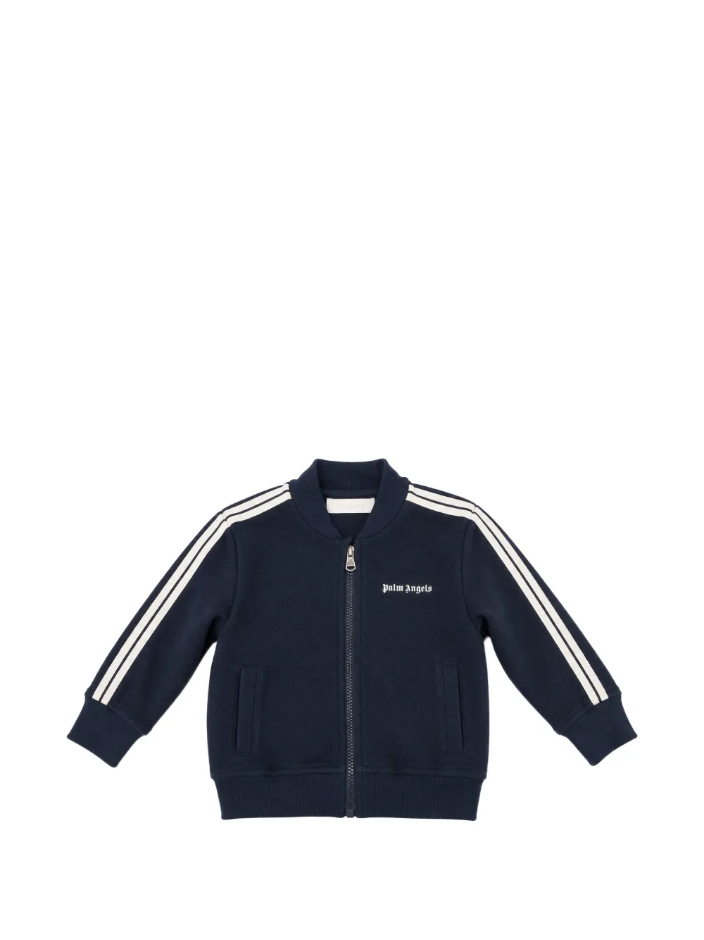 Palm Angels Kids logo-print zip-up sweatshirt - Blu