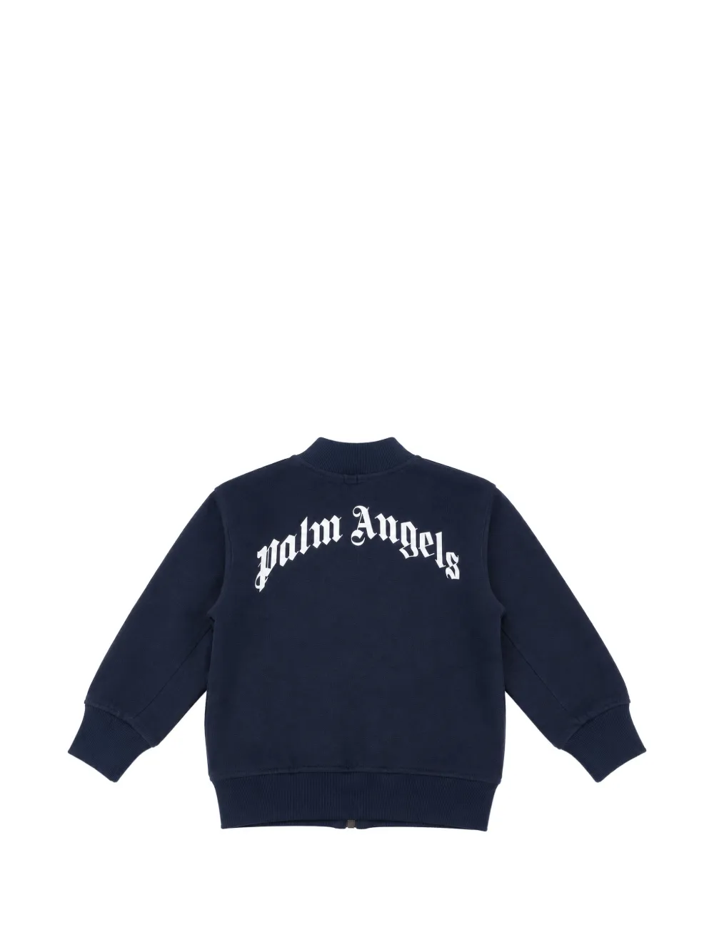 Palm Angels Kids Sweater met logoprint en rits Blauw