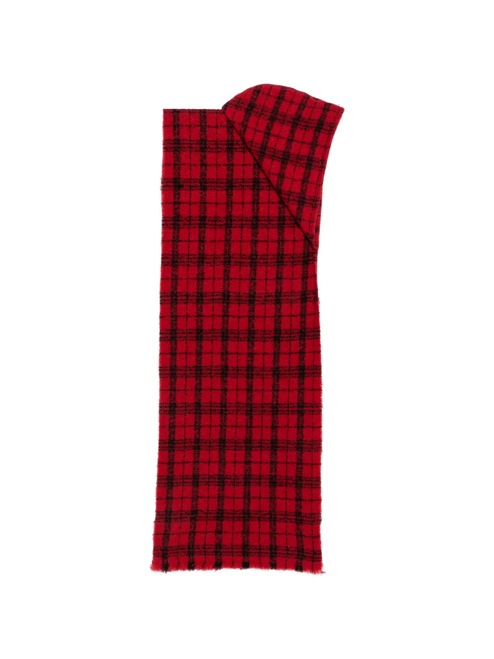 Destin checked fringed scarf - Rosso
