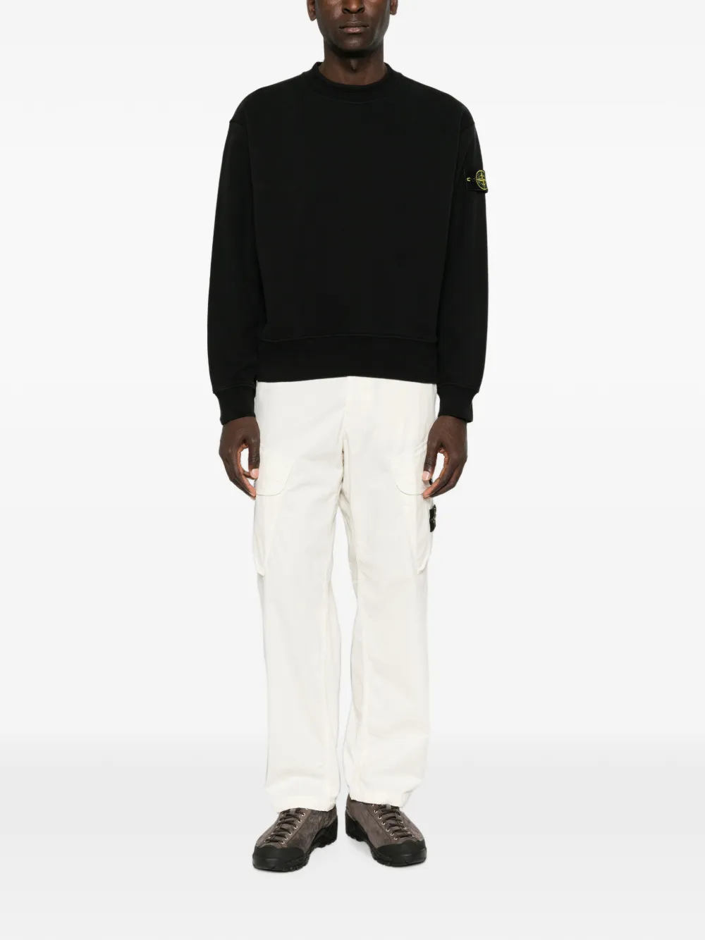 Stone Island Sweater met Compass-logopatch Zwart
