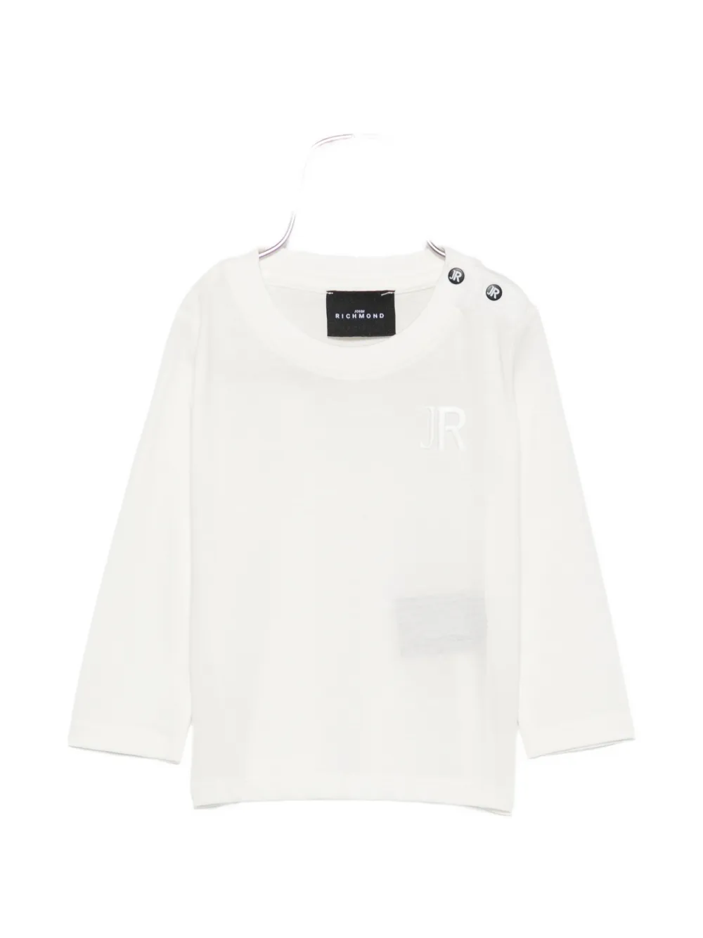 John Richmond Junior logo-embroidered shoulder-button T-shirt - Weiß