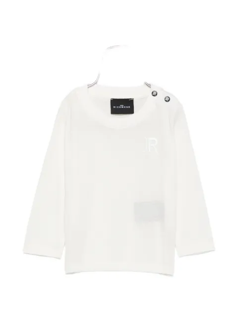 John Richmond Junior logo-embroidered shoulder-button T-shirt