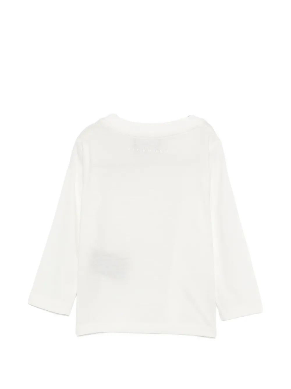 John Richmond Junior T-shirt met geborduurd logo en schouderknoop Wit