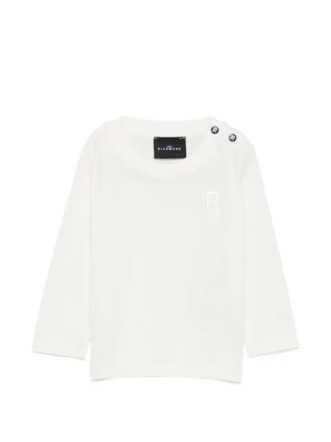 John Richmond Junior logo-embroidered shoulder-button T-shirt